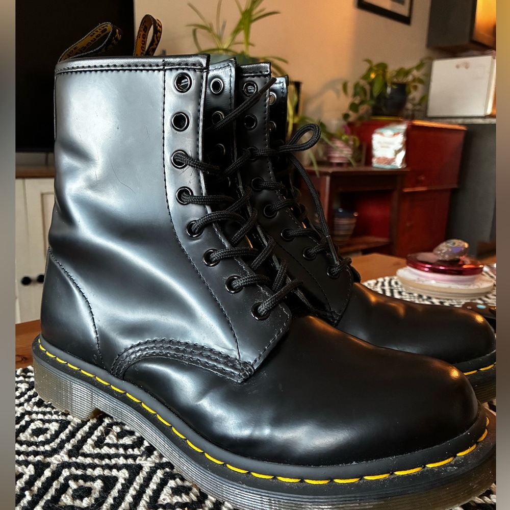 Dr. Martens Black Leather Lace-Up Boots